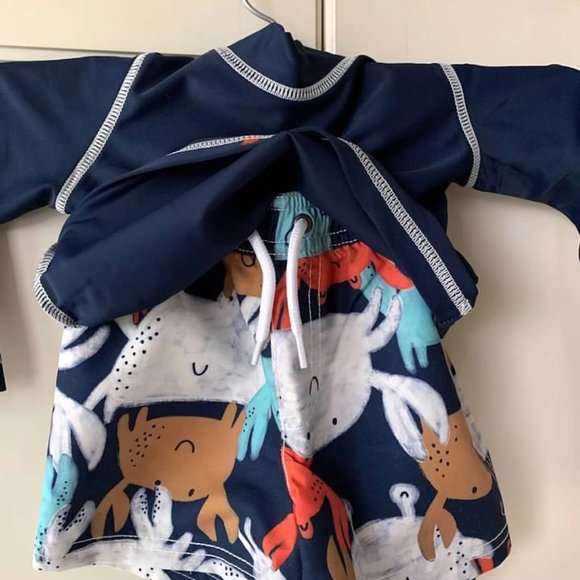 Carter's 2 Piece Rashguard & Swim Trunk Swimsuit - Picture 3 of 4